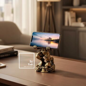 Hulk Figürlü Telefon Tutucu Biblo 20 cm Masaüstü Dekoratif Aksesuar Ofis Ev Tarz Hediyelik Eşyalar