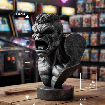 Mini Hulk Heykeli 15,5 cm | Güç Temalı Masaüstü Dekoratif Figür Biblo Süper Kahraman Objesi Eğlence