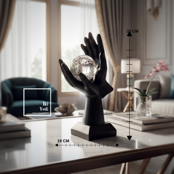 Boucho Umudu Ellerinde Tut Dekoratif Biblo Cam Küreli Modern Heykel Ofis Ev Aksesuarı Hediyelik Şık