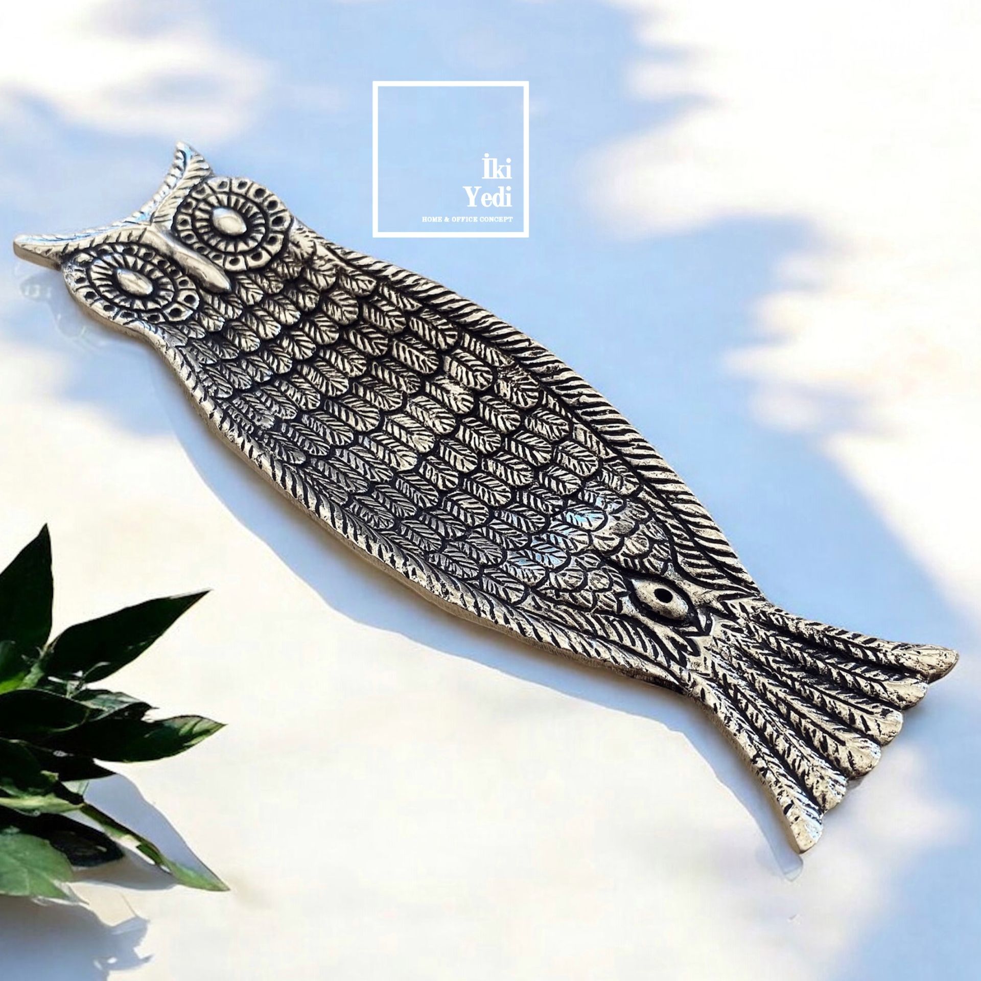 Estelle Baykuş Tasarım Metal Tütsülük – Yıkanabilir Çubuk Tütsü Kabı Meditasyon Aksesuarı