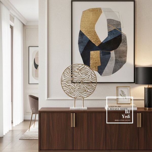 Milhaud 771 Dekoratif Altın Daire Obje Modern Salon Ofis Masa Üstü Şık Tasarım Aksesuar Hediyelik