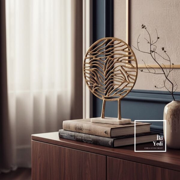 Milhaud 772 Dekorun Altın Dairesi Şık Obje Modern Salon Ofis Masa Üstü Tasarım Aksesuar Hediyelik