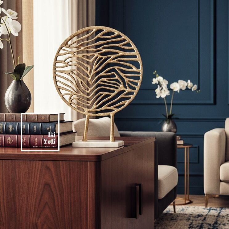 Milhaud 772 Dekorun Altın Dairesi Şık Obje Modern Salon Ofis Masa Üstü Tasarım Aksesuar Hediyelik