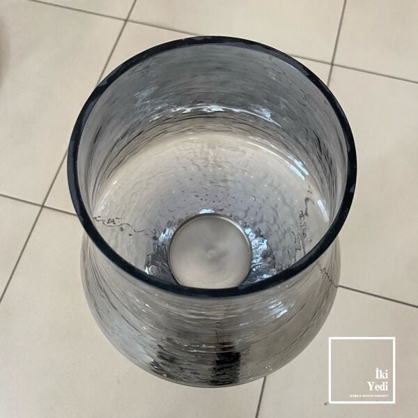 Cornella Akdeniz'in Işığı 76 cm Ayaklı Dekoratif Mumluk Şamdan Cam Abajur Tasarımlı Vazo Obje Fener