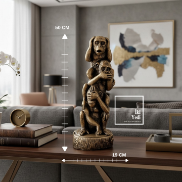 Andy Görmedim Duymadım Bilmiyorum Üç Maymun Heykeli 50 cm Sessizliğin Gücü Modern Ev ve Ofis Dekoru