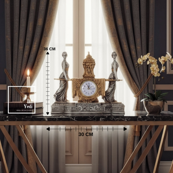 Cenevre – Neoklasik Dönem Esintili Zamanın Yükünü Taşıyan Antik Tasarım Masa & Şömine Saati Hediye