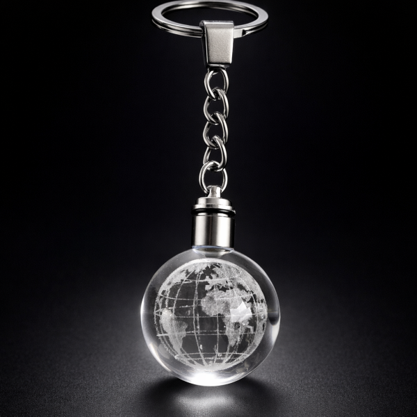 Kristal Dünya Anahtarlık Cam Küre Harita Figürlü Metal Anahtarlık Şık Hediye Aksesuar Ekonomik Ürün