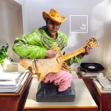 Reverdi Müzik Grubu Müzisyen Biblo Heykel Dekoratif Obje Çello Keman Gitar Akordiyon 77-4