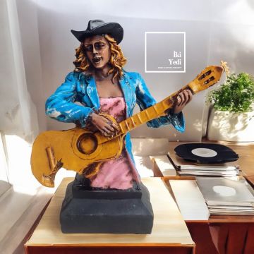 Reverdi Müzik Grubu Müzisyen Biblo Heykel Dekoratif Obje Çello Keman Gitar Akordiyon 77-4