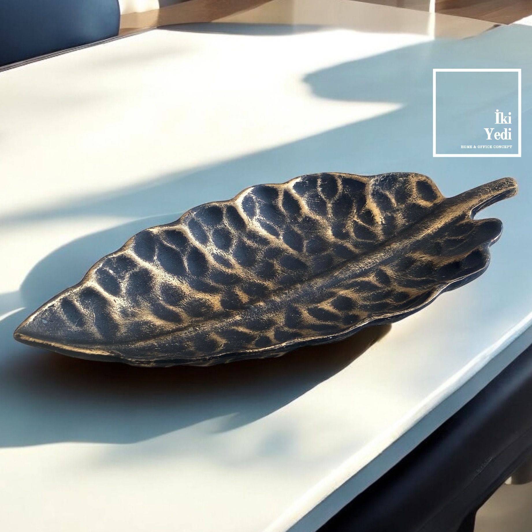 Celta Yaprak Figürlü Dekoratif Kase, Şekerlik Tabak, Sehpa Konsol Üstü Ev Ofis Aksesuarı