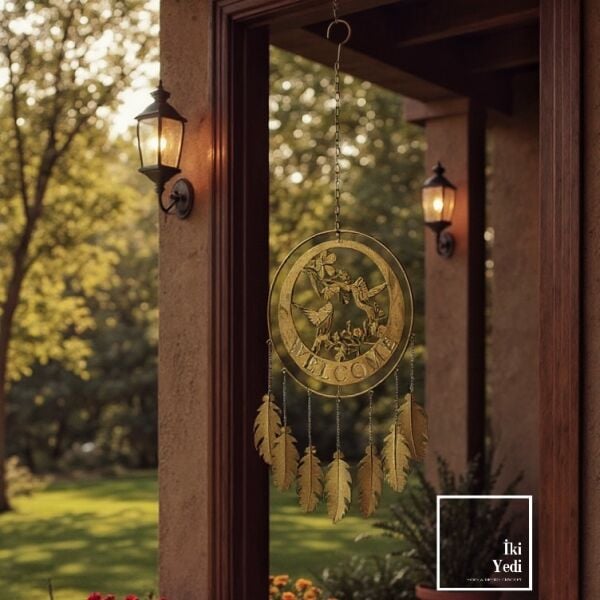 Valaker – İskandinav Kuşlarıyla Welcome Karşılama Duvar Dekoru Metal Kapı Süsü Giriş Aksesuarı Şık