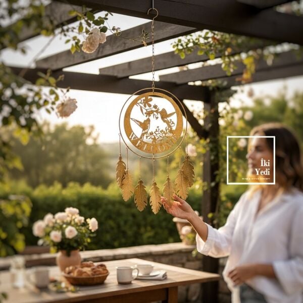 Valaker – İskandinav Kuşlarıyla Welcome Karşılama Duvar Dekoru Metal Kapı Süsü Giriş Aksesuarı Şık