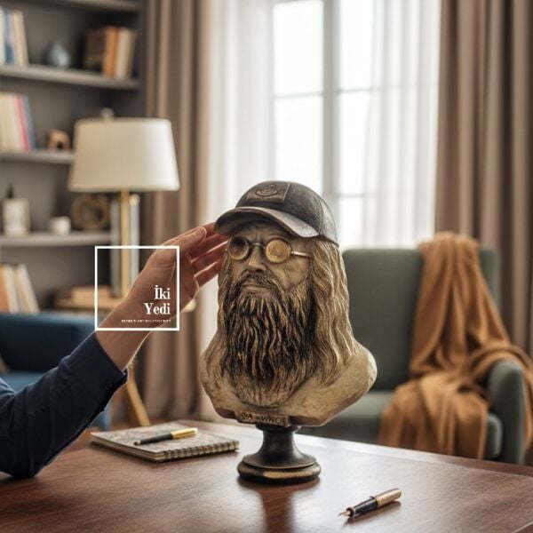 Tarihin Dahisi Leonardo Da Vinci'nin Anakronistik Büst Heykeli Sıradışı Biblo Objeler Hediyelik