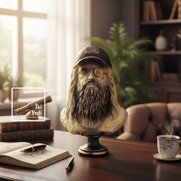 Tarihin Dahisi Leonardo Da Vinci'nin Anakronistik Büst Heykeli Sıradışı Biblo Objeler Hediyelik