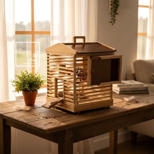 Bamford – İngiliz El Yapımı Ahşap Kuş Kafesi & Kuş Evi Bahçe Balkon Doğal Tasarım Ev Aksesuarı Wood