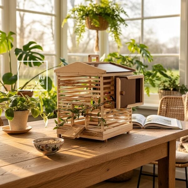 Bamford – İngiliz El Yapımı Ahşap Kuş Kafesi & Kuş Evi Bahçe Balkon Doğal Tasarım Ev Aksesuarı Wood