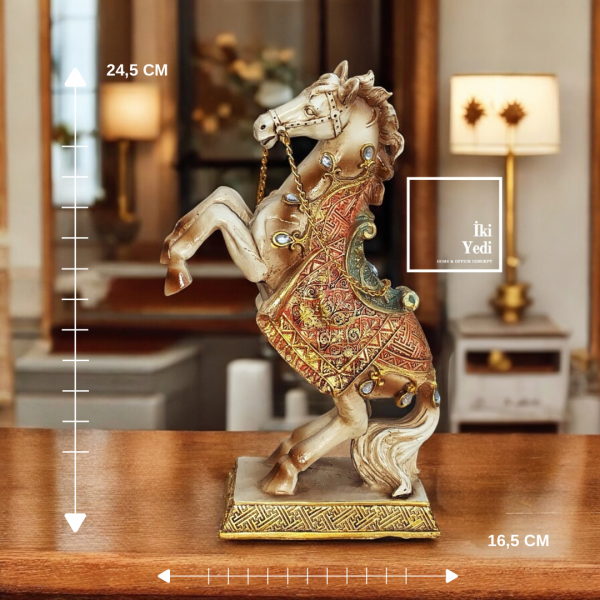 Dahmer Beyaz Şahlanan At Figürü Dekoratif Obje Biblo Heykel Ev Ofis Hediyesi Hediyelik Dekorasyon