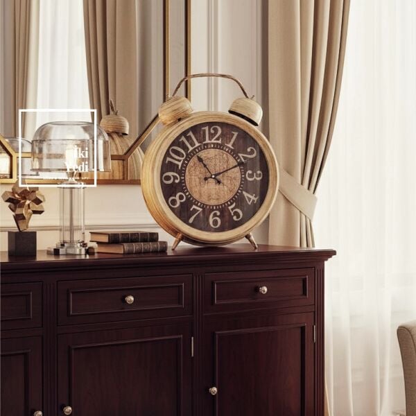 Harper: İkonik Çalar Saat Formunda Büyük Boy Yer ve Konsol Saati Ayaklı Saat Nostaljik Dekorasyon