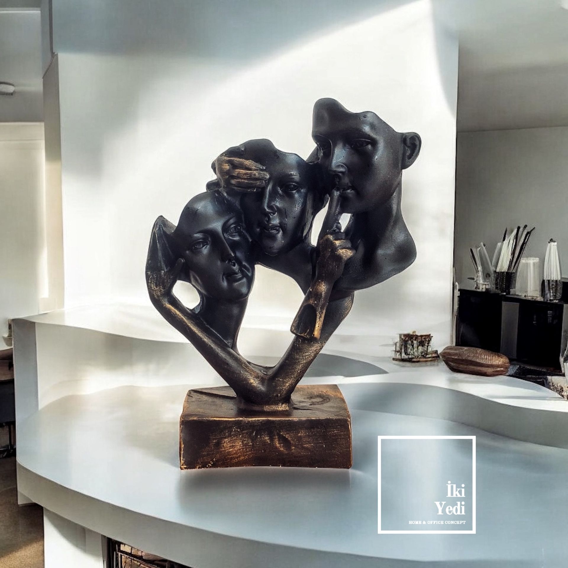 Görmedim Duymadım Bilmiyorum Figür Dekoratif Obje Aksesuar Süs Eşyası Heykel Biblo Hediyelik Eşya