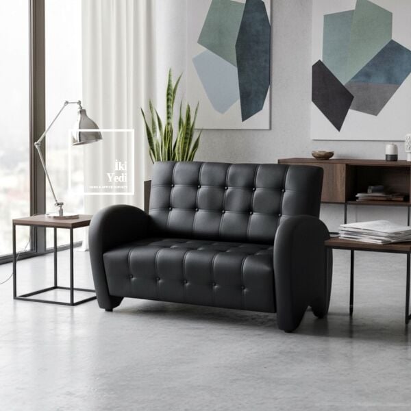 Hausser Makam Oda Takımı Yönetici Masası Koltuklu Ofis Seti Büro Mobilyası Takımı Siyah Beyaz Grup