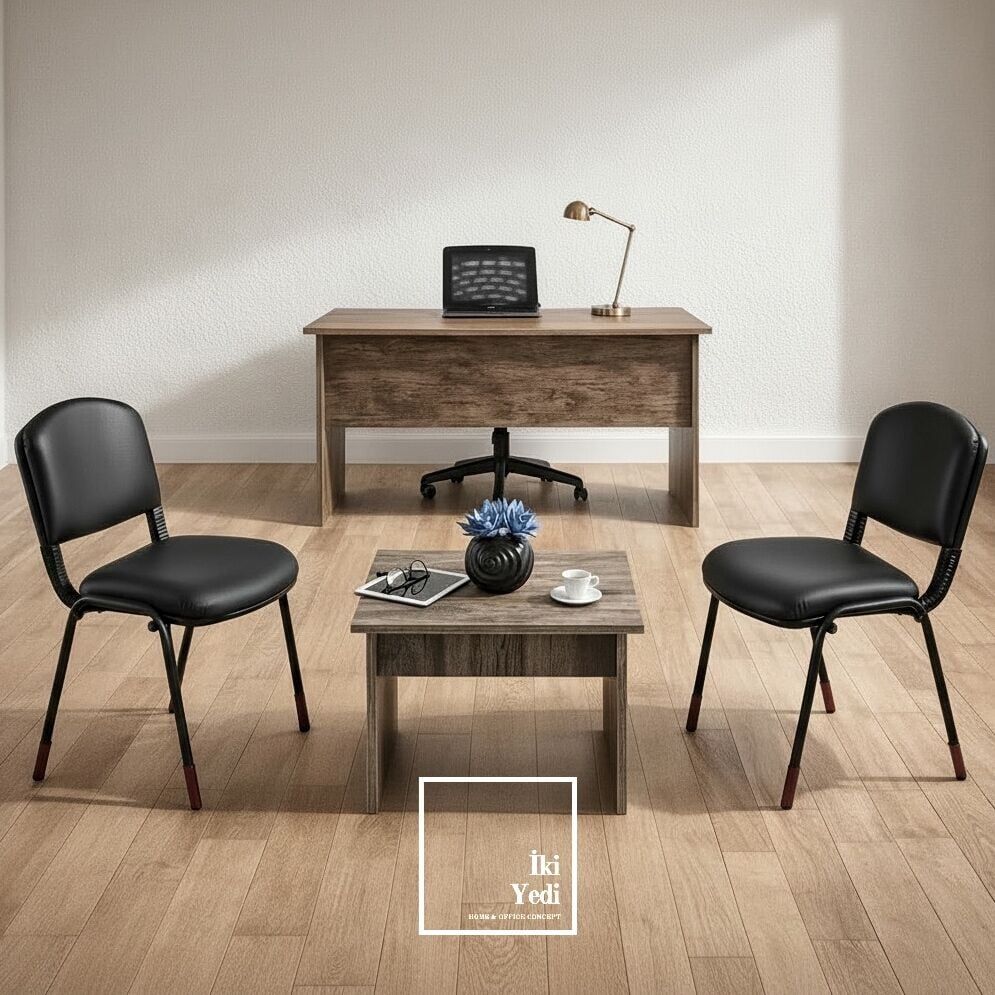 Porte Sekreterya Takımı Ofis Masası Seti Personel Çalışma Masası Büro Mobilya Takımı Sandalyeli Set