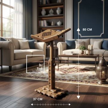 Vuslat 772 Asansörlü Ayarlanabilir Ahşap Ayaklı Rahle, Yer ve Koltuk Kullanımına Uygun Okuma Standı