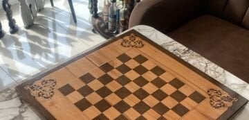 Kıbrıs Ahşap Tavla Takımı Antik Lüks Alevli Zar Figür Oyun Temalı Unutulmaz Hediye Backgammon Gift