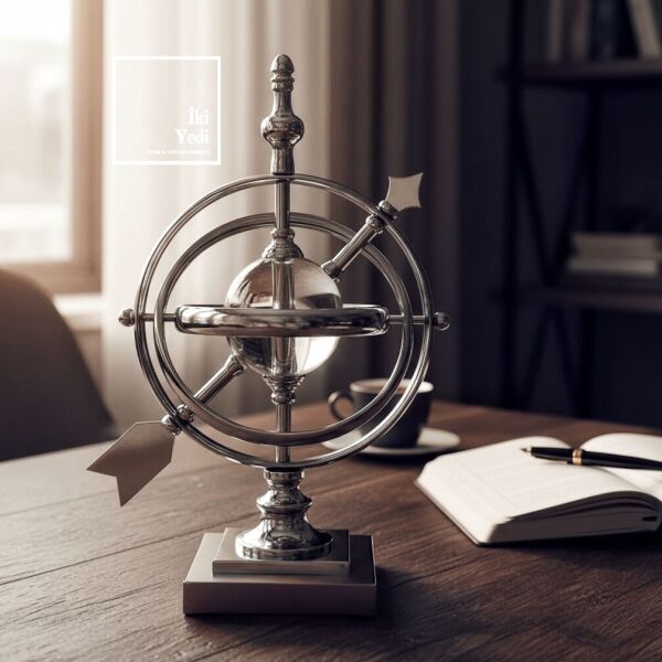 Joanne Krom Kaplama Armillary Küre Masaüstü Obje, Modern Salon Ofis Dekoru, Şık Hediyelik Tasarım