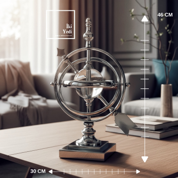 Joanne Krom Kaplama Armillary Küre Masaüstü Obje, Modern Salon Ofis Dekoru, Şık Hediyelik Tasarım