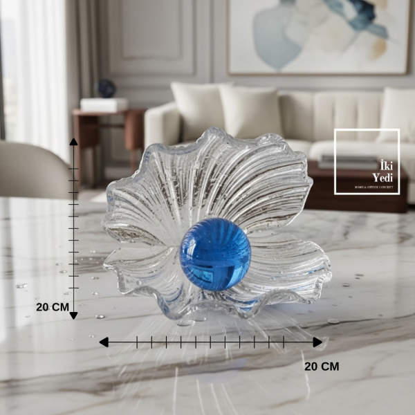 Perlamore Camın Şeffaf Zırhında Saklı Bir Okyanus Hikayesi Mavi İncili İstiridye Şık Dekoratif Obje