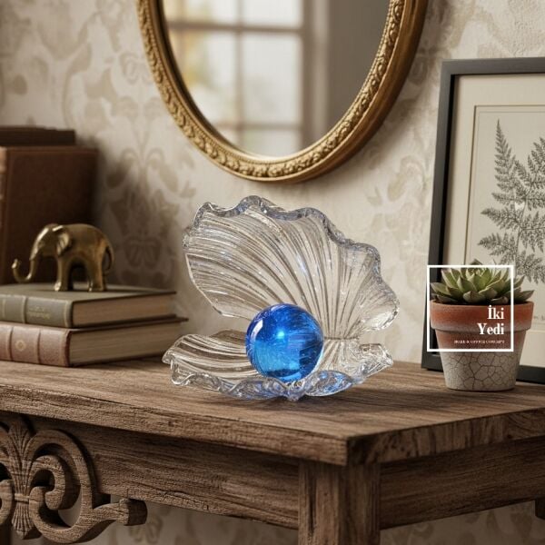 Perlamore Camın Şeffaf Zırhında Saklı Bir Okyanus Hikayesi Mavi İncili İstiridye Şık Dekoratif Obje