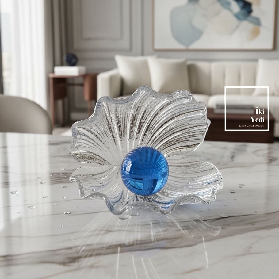 Perlamore Camın Şeffaf Zırhında Saklı Bir Okyanus Hikayesi Mavi İncili İstiridye Şık Dekoratif Obje