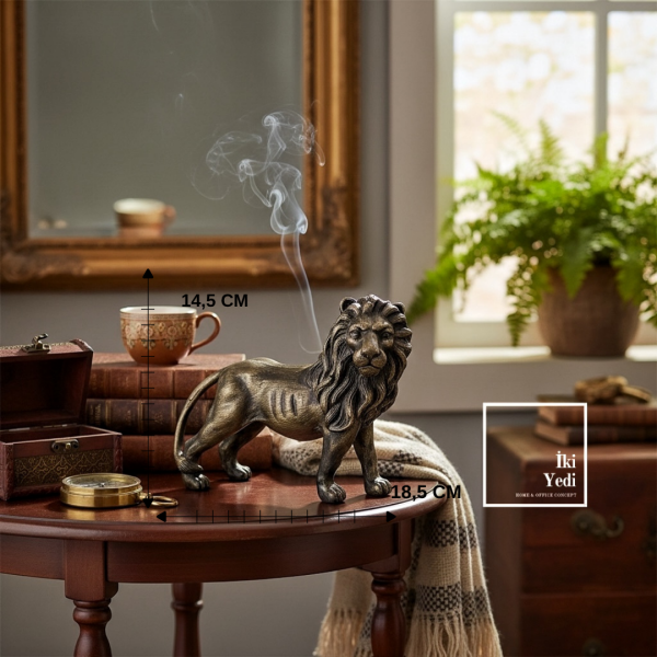 Lyreon Yeleli Aslan Biblosu: Küçük Boyut Dev Karakter Minik Heykel Dekoratif Obje Hediyelik Ofis Ev