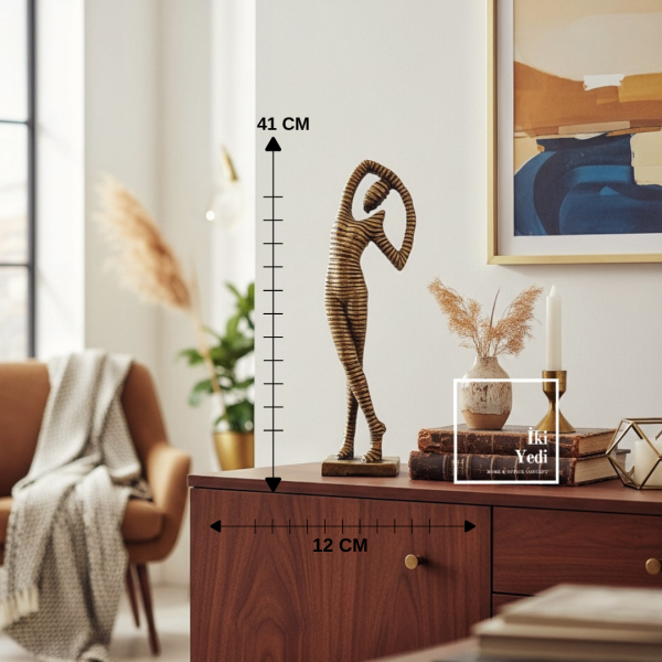 Fringe 771 Gold Soyut İnsan Figürü Dekoratif Biblo Modern Sanatsal Ev Ofis Objesi Ofis Ev Hediyesi