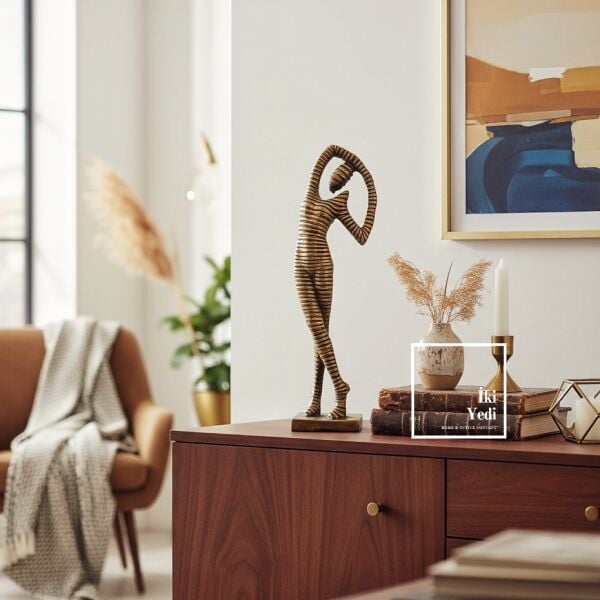 Fringe 771 Gold Soyut İnsan Figürü Dekoratif Biblo Modern Sanatsal Ev Ofis Objesi Ofis Ev Hediyesi