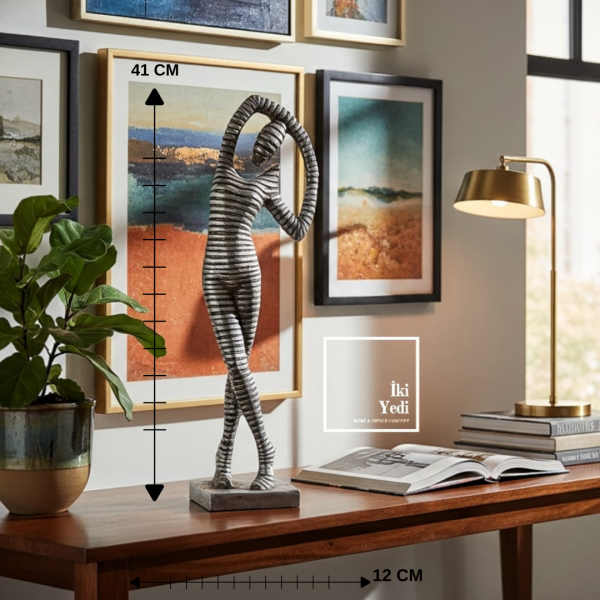 Fringe 771 Gri Soyut İnsan Figürü Dekoratif Biblo Modern Sanatsal Ev Ofis Objesi Ofis Ev Hediyesi