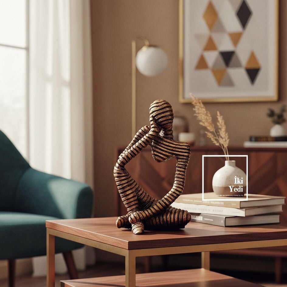 Fringe 772 Gold Soyut Düşünen Figür Dekoratif Biblo Modern Ev Ofis Masa Üstü Obje Ofis Ev Hediyesi