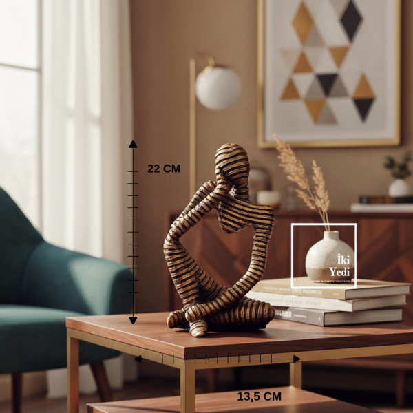Fringe 772 Gold Soyut Düşünen Figür Dekoratif Biblo Modern Ev Ofis Masa Üstü Obje Ofis Ev Hediyesi