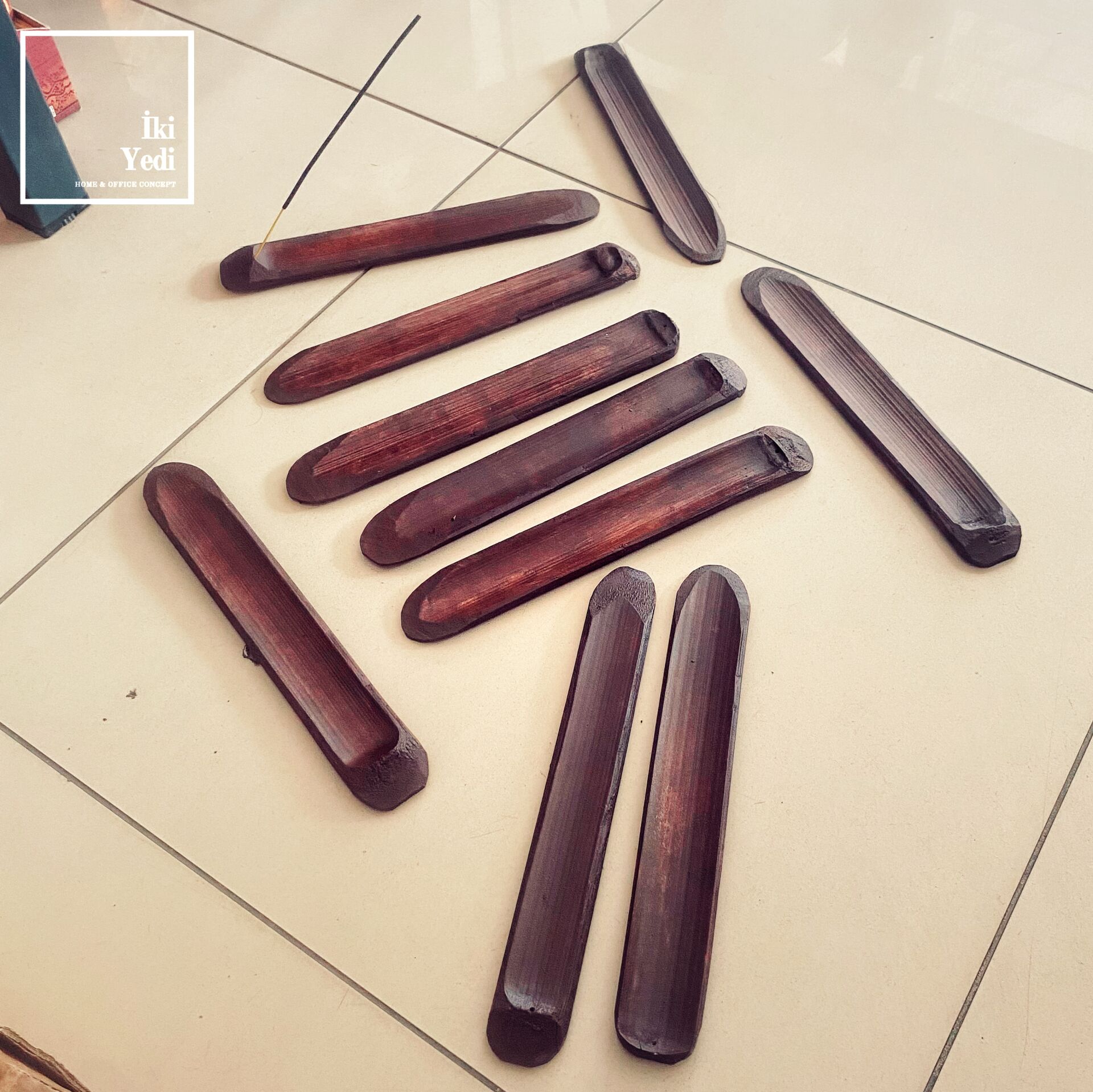 Etna 77-1 Kayık Tasarım Ahşap Tütsülük Çubuk Tütsü Kabı Meditasyon