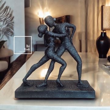 Tango Dansçı Çift Heykeli, Aşk ve Dans Figürü, Ev Dekorasyonu, Ofis Masaüstü Aksesuarı, Modern Dekoratif Obje, Hediyelik Biblo