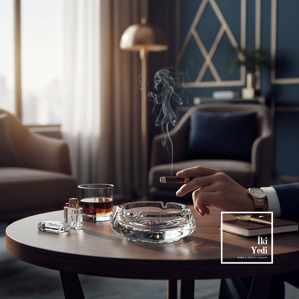 Vitreo Kristal Cam Lüks Küllük Modern Şeffaf Tasarım Salon Ofis Masaüstü Dekoratif Aksesuar Hediye