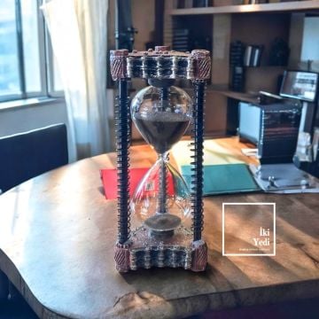 Modric Steampunk Tarzı Kum Saati, Lüks Dekoratif Obje, Ofis Ev Masaüstü Aksesuar Hediyelik
