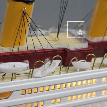 Higuain 80×30 cm Ledli Titanik Ahşap Gemi Maketi, Büyük Boy Dekoratif Obje – Hediyelik