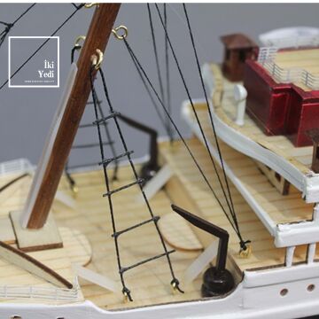 Higuain 80×30 cm Ledli Titanik Ahşap Gemi Maketi, Büyük Boy Dekoratif Obje – Hediyelik