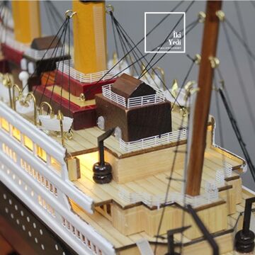 Higuain 80×30 cm Ledli Titanik Ahşap Gemi Maketi, Büyük Boy Dekoratif Obje – Hediyelik