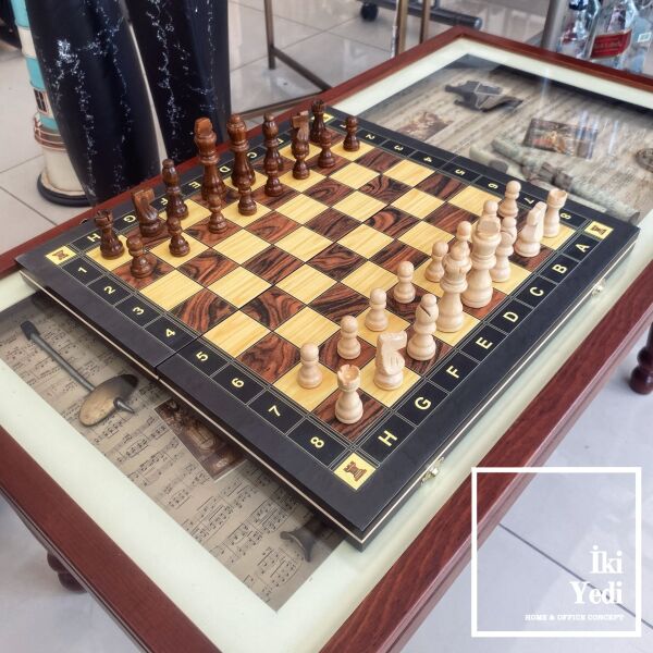 Cutrone Ahşap Hazneli Mıknatıslı Satranç Takımı | Lüks Katlanabilir Satranç Seti