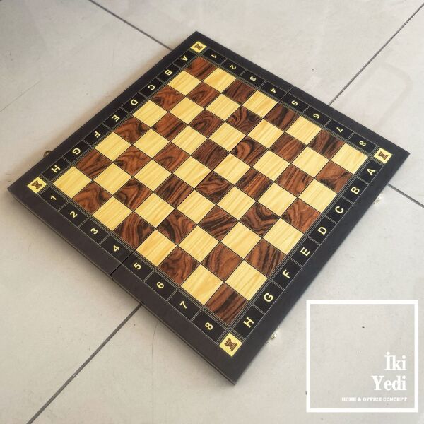 Cutrone Ahşap Hazneli Mıknatıslı Satranç Takımı | Lüks Katlanabilir Satranç Seti