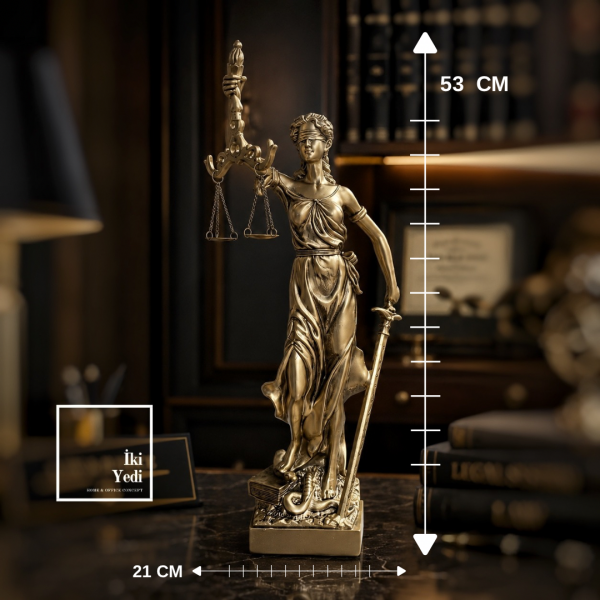 Adalet Tanrıçası Themis Heykeli, 53 cm Lady Justice Biblo, Hukuk Ofisi Dekoru Avukata Hediye