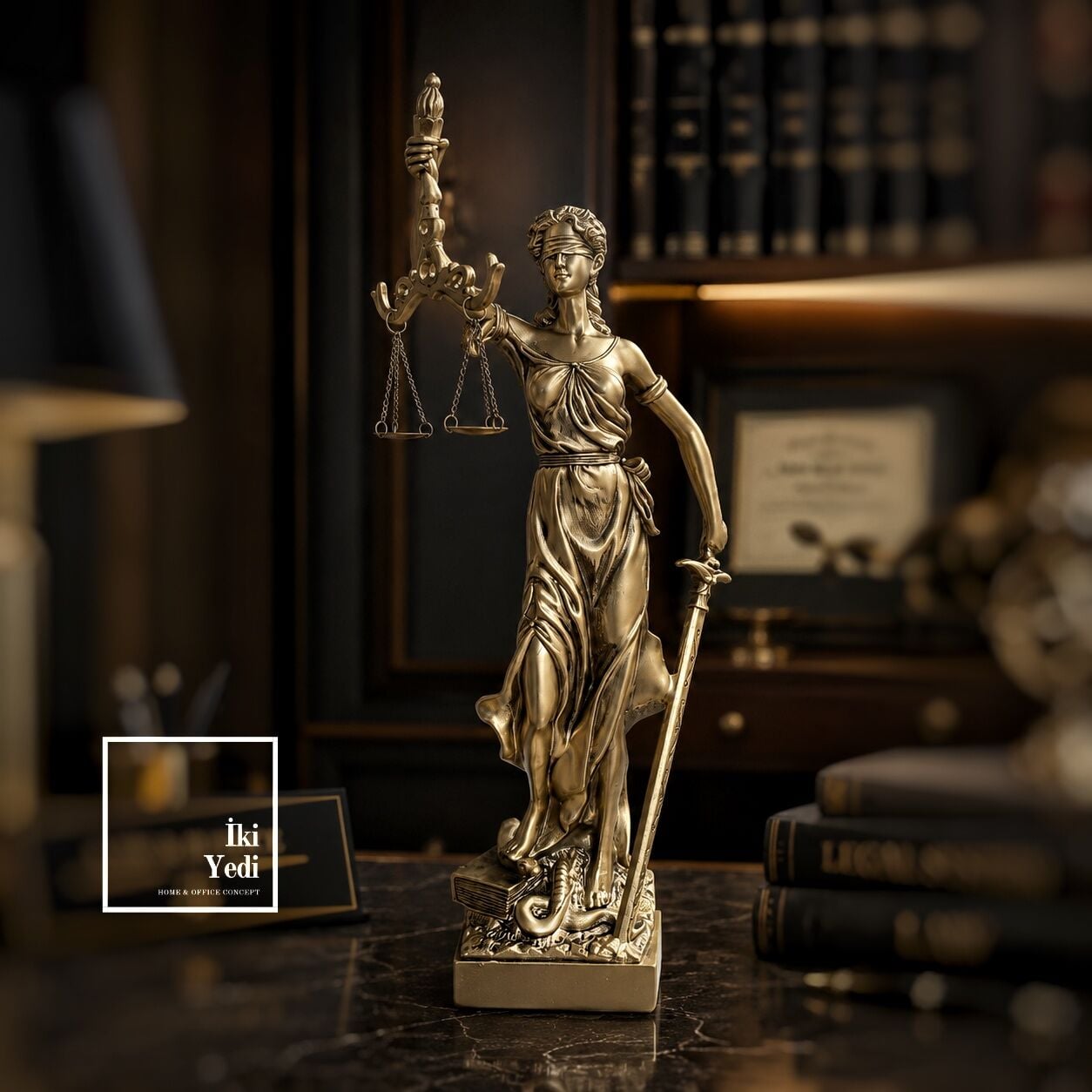 Adalet Tanrıçası Themis Heykeli, 53 cm Lady Justice Biblo, Hukuk Ofisi Dekoru Avukata Hediye