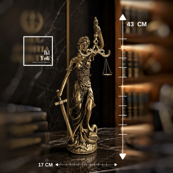 Adalet Tanrıçası Themis Heykeli, 43 cm Lady Justice Biblo, Hukuk Ofisi Dekoru Avukata Hediye
